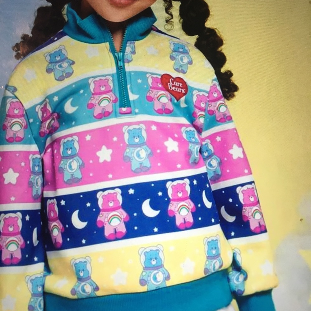 New never worn Care Bears half zip sweatshirt 5y